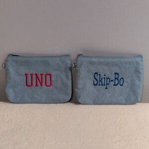 Thirty One Blue Embroidered Women's  Cosmetic Bags